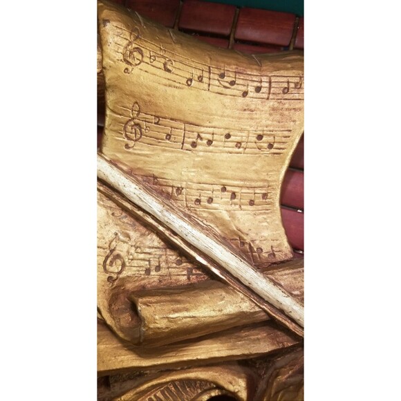 1968 Violin & Sheet Music 3D Wall Sculpture Universal Statuary Corp Resin - Picture 2 of 5